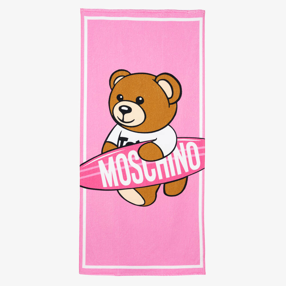 Moschino Kid-Teen - Girls Pink Cotton Beach Towel (140cm) | Childrensalon