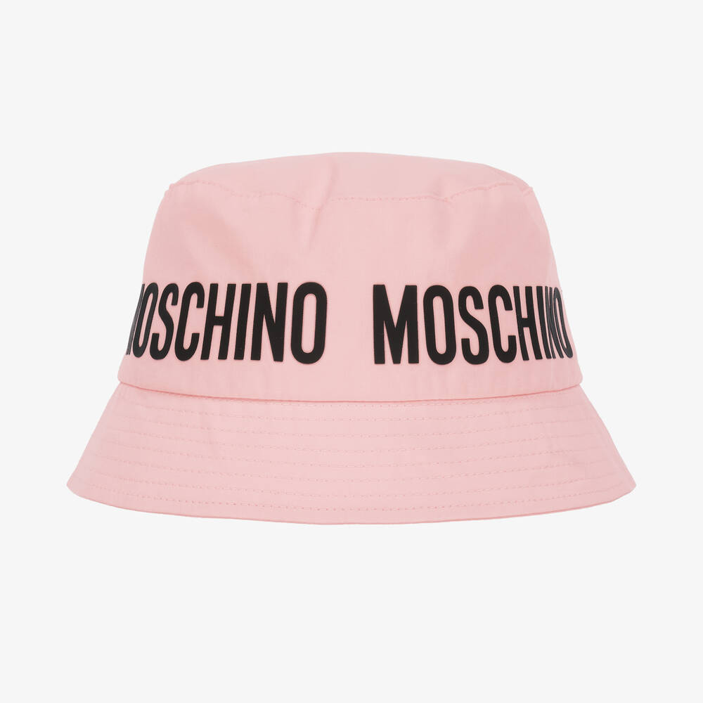 Moschino Kid-Teen - Girls Pink Cotton Bucket Hat | Childrensalon