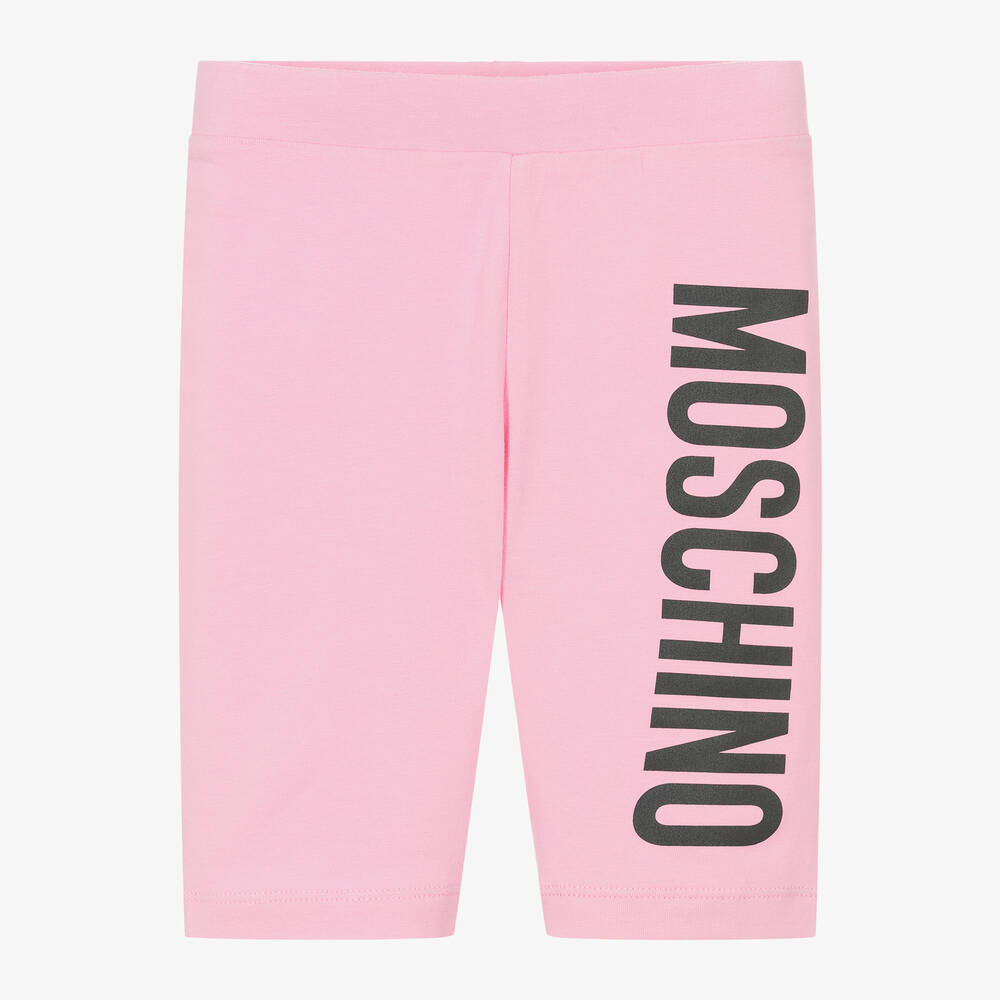 Moschino Kid-Teen - Girls Pink Cotton Cycling Shorts | Childrensalon