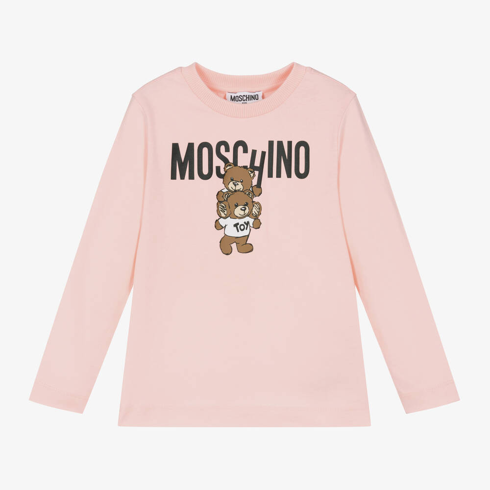 Moschino Kid-Teen -  توب قطن لون بيج للبنات | Childrensalon