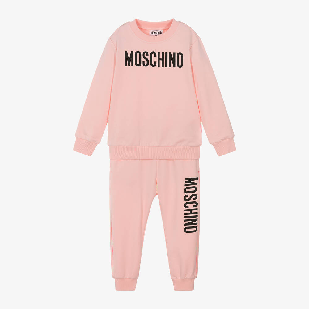 Moschino Kid-Teen - Girls Pink Cotton Tracksuit | Childrensalon