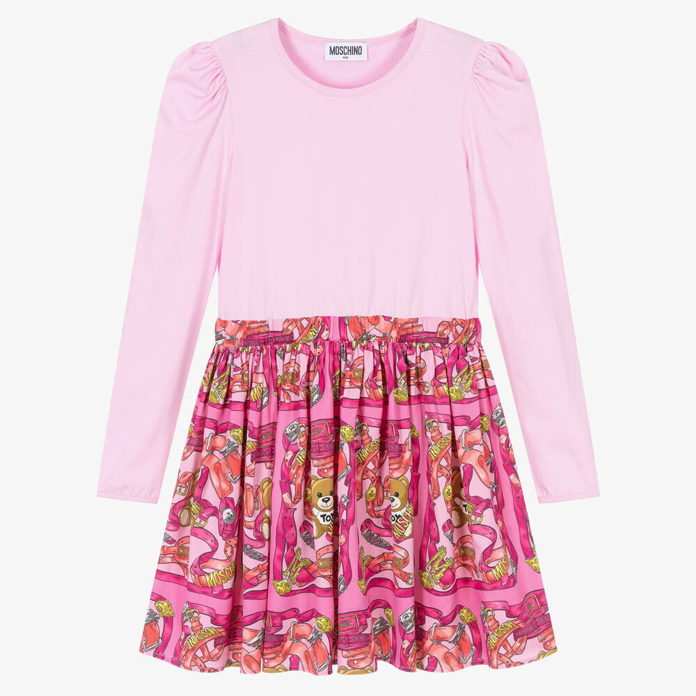 Moschino Kid-teen Kids' Girls Pink Jersey & Foulard Dress