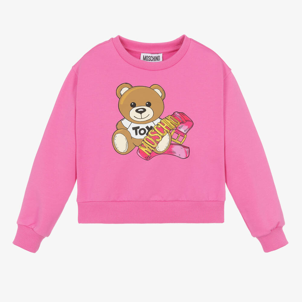 Moschino Kid-teen Kids' Girls Pink Teddy Bear Sweatshirt