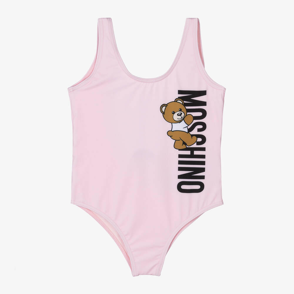 Moschino Kid-Teen - Girls Pink Teddy Bear Swimsuit | Childrensalon