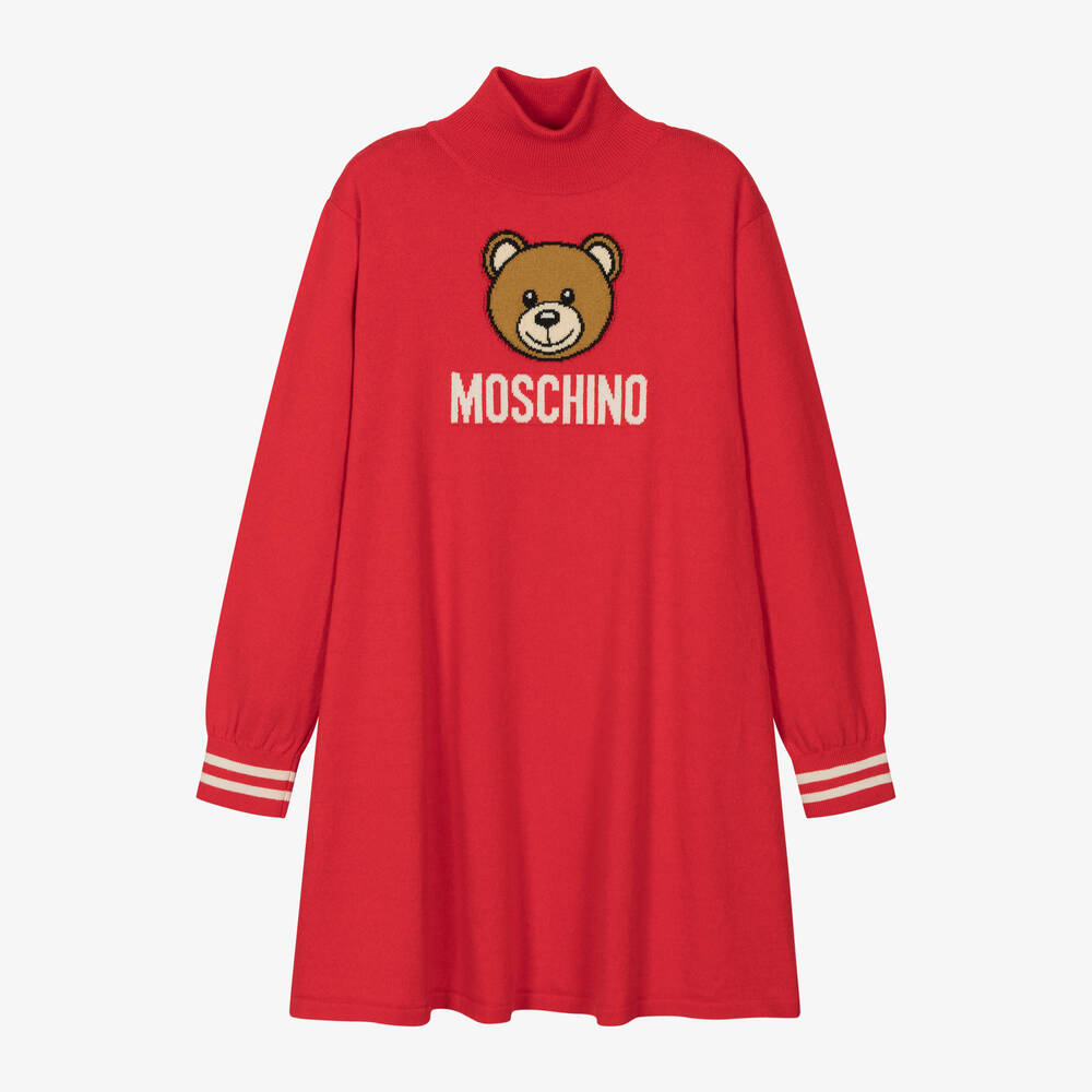 Moschino Kid-Teen - Girls Red Turtleneck Sweater Dress | Childrensalon