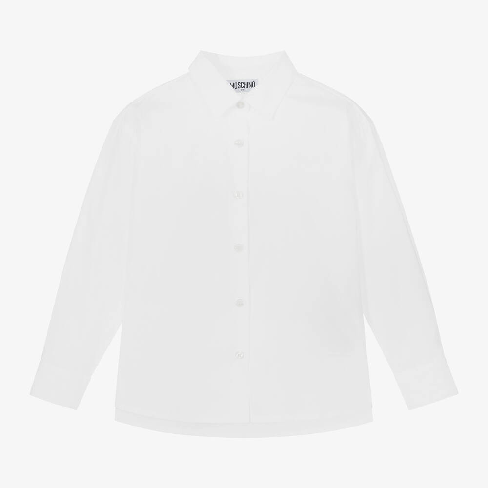 Moschino Kid-Teen - Girls White Cotton Shirt | Childrensalon