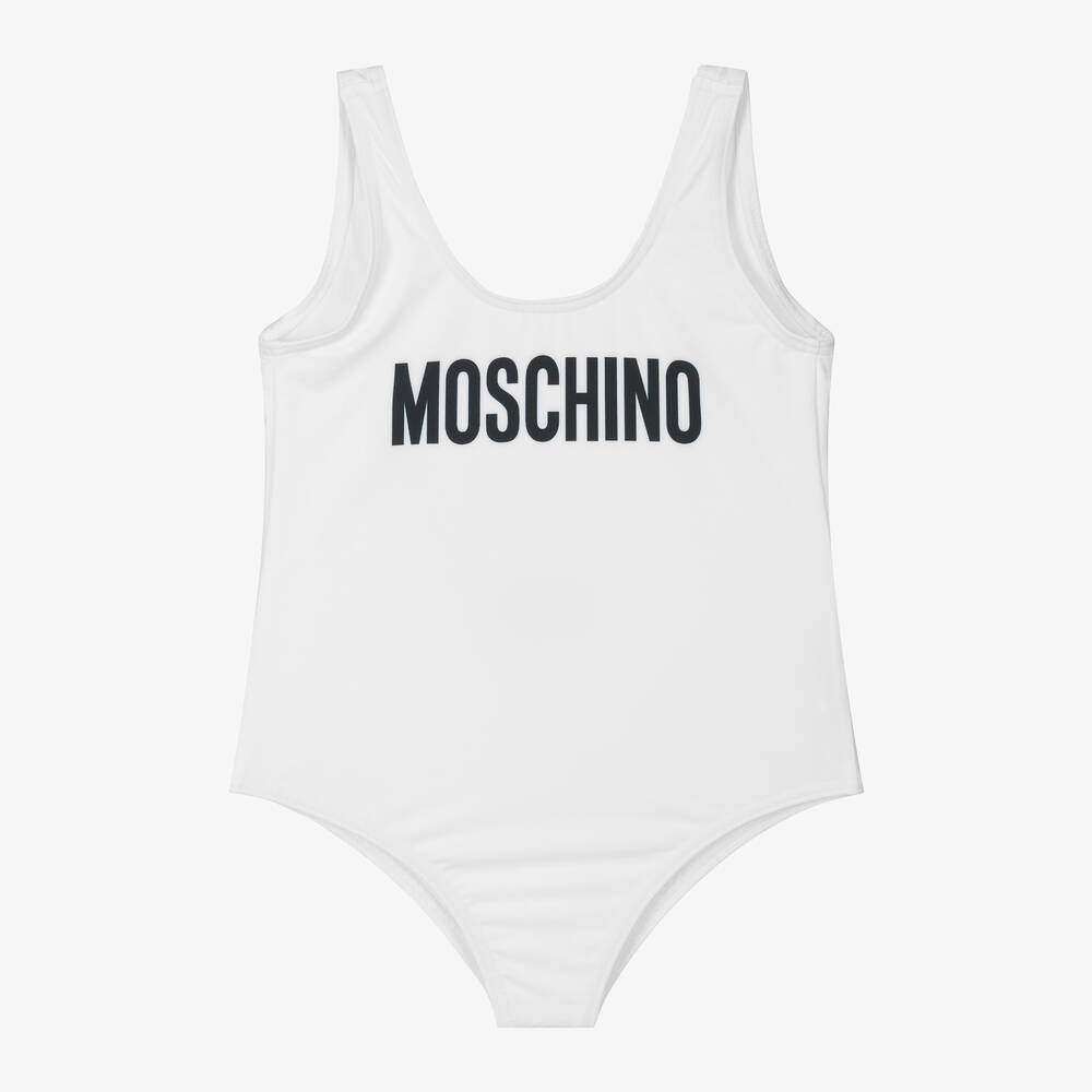 Moschino Kid-Teen - Girls White Swimsuit | Childrensalon