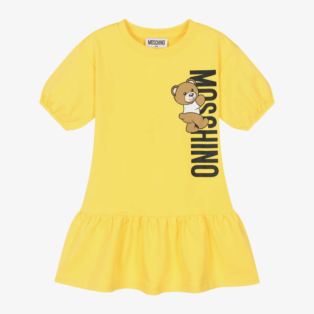 Moschino Kid-Teen - Girls Yellow Cotton Jersey Dress | Childrensalon