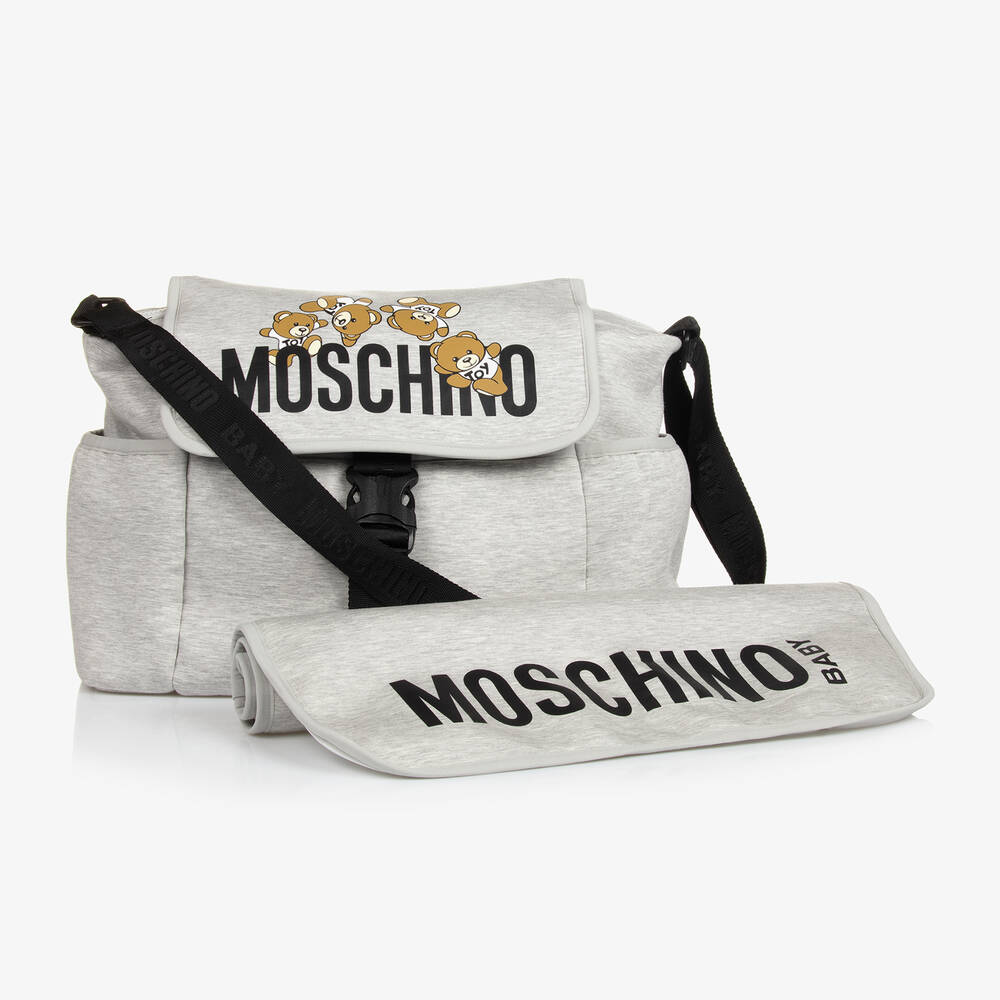 Moschino Baby - Grey Cotton Changing Bag (40cm) | Childrensalon