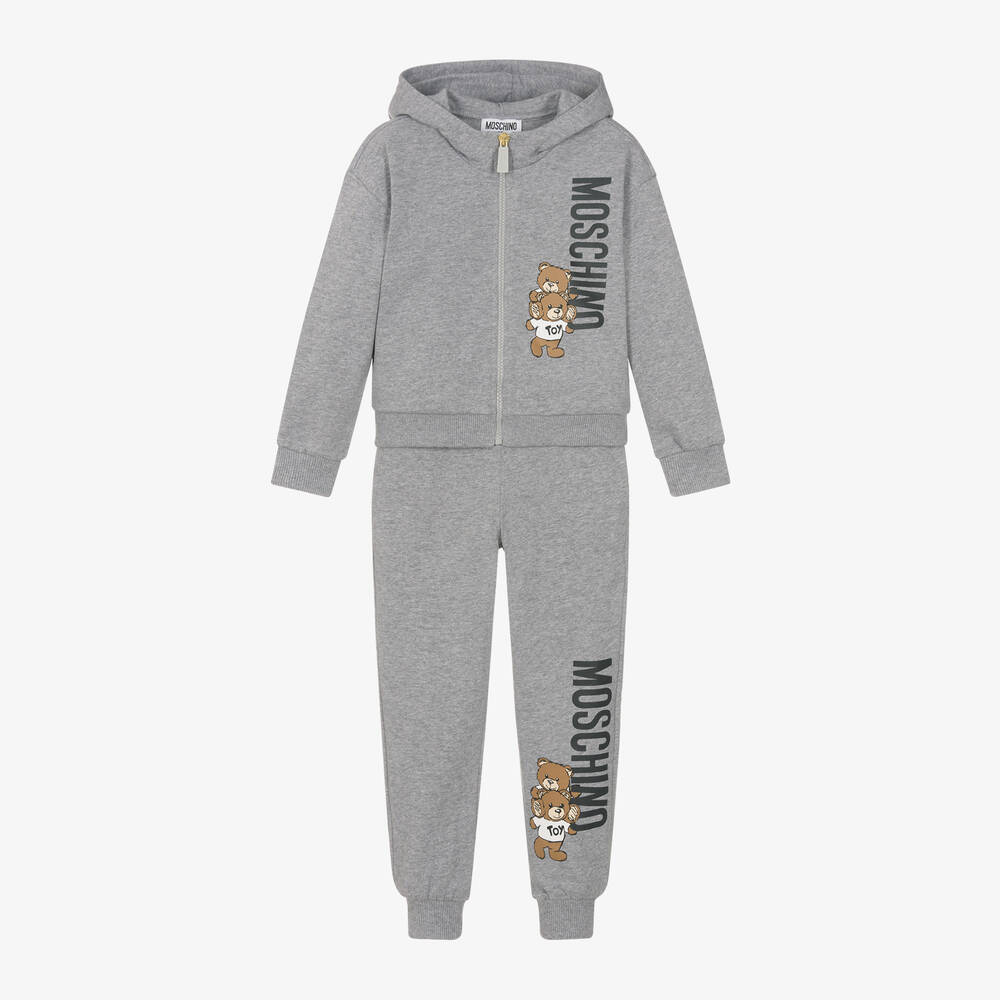 Moschino Kid-Teen - Grey Cotton Tracksuit | Childrensalon