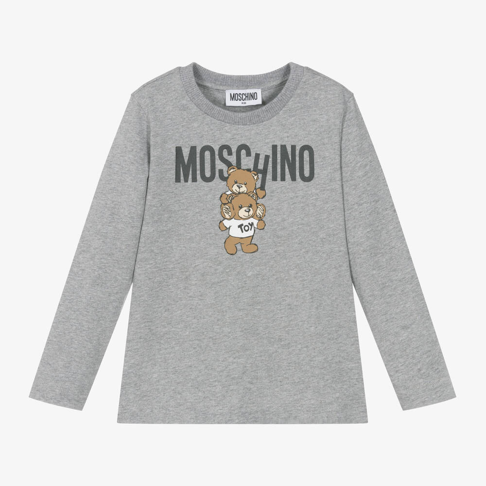 Moschino Kid-Teen -  توب قطن لون رمادي | Childrensalon