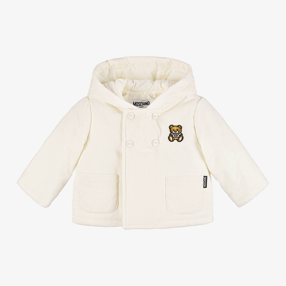 Moschino Baby - Ivory Corduroy Pram Coat | Childrensalon