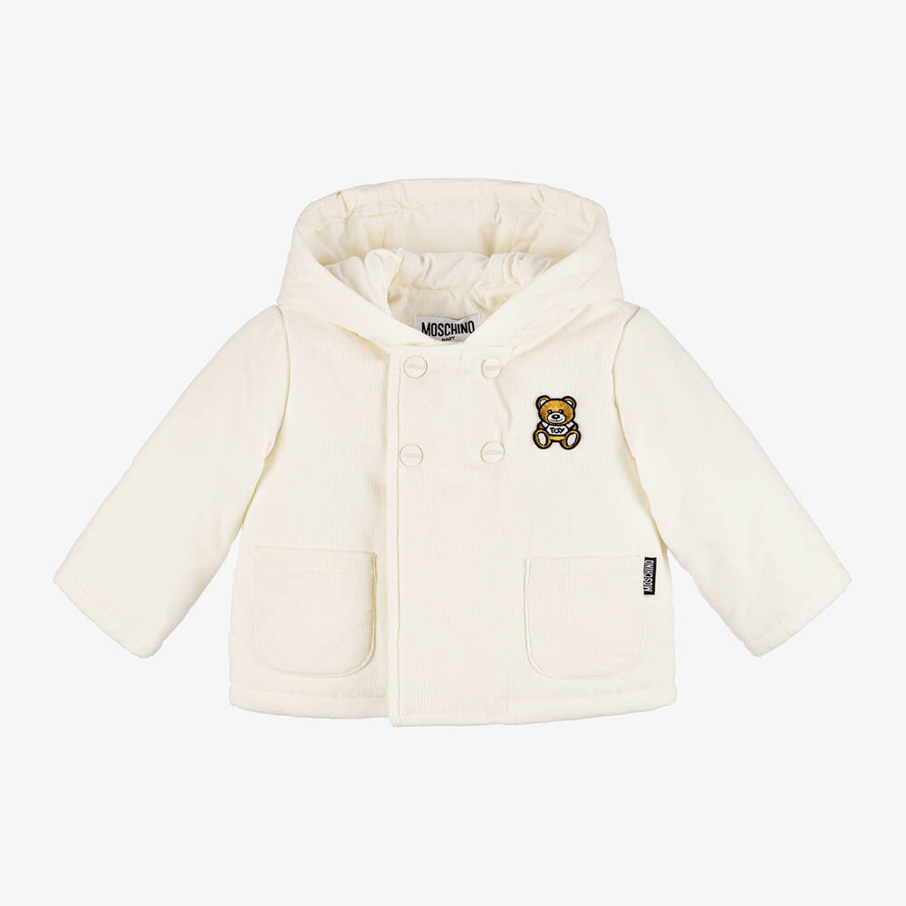Moschino Baby - Ivory Corduroy Teddy Pram Coat | Childrensalon