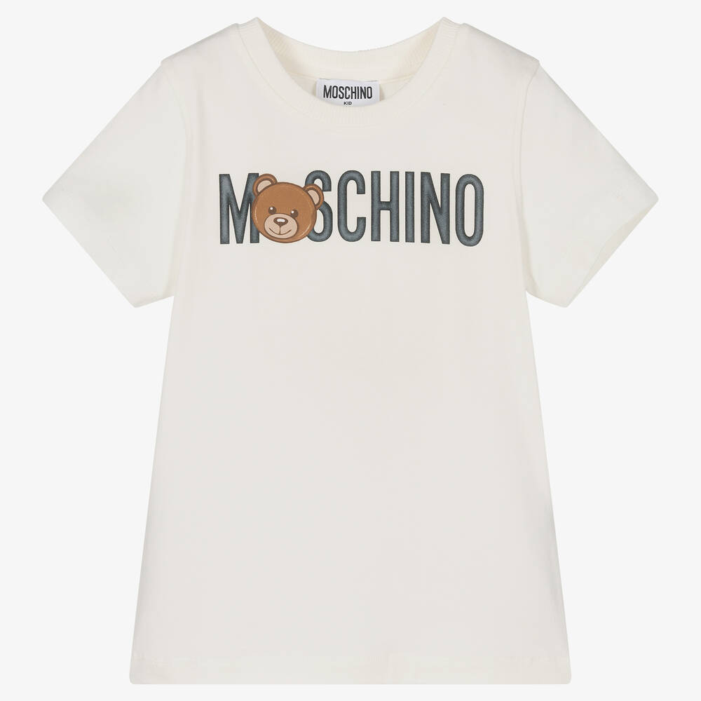 Moschino Kid-Teen - T-shirt ivoire en coton | Childrensalon