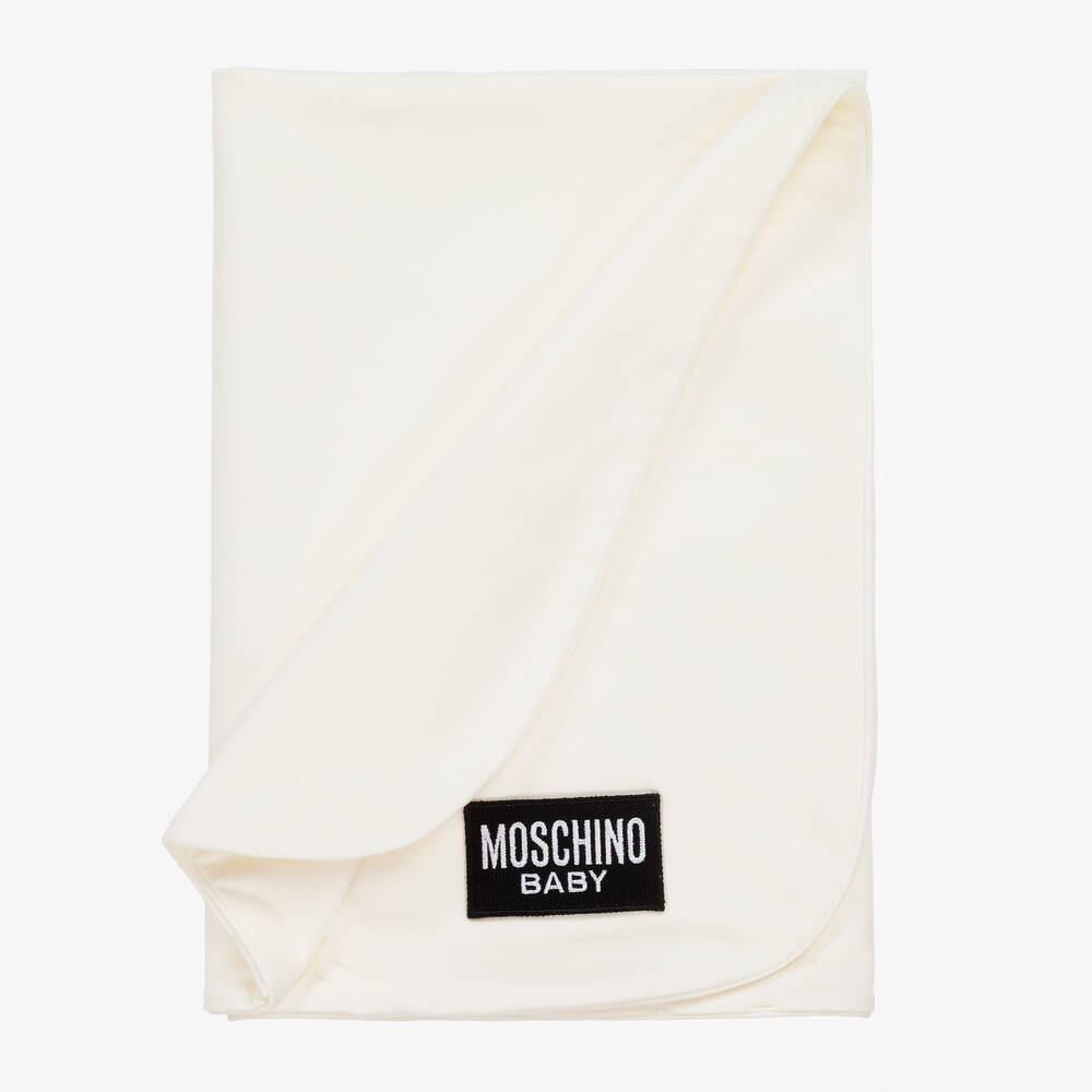 Moschino Baby - Grey Cotton Teddy Bear Blanket (72cm)