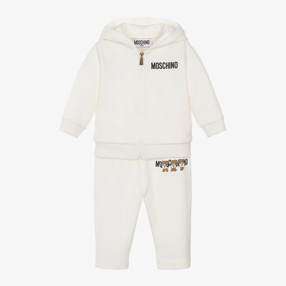 Moschino Baby - بدلة رياضية تيدي بير قطن لون عاجي | Childrensalon