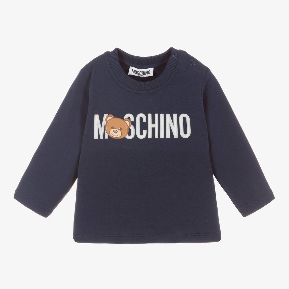 Moschino Baby - Haut bleu marine en coton | Childrensalon