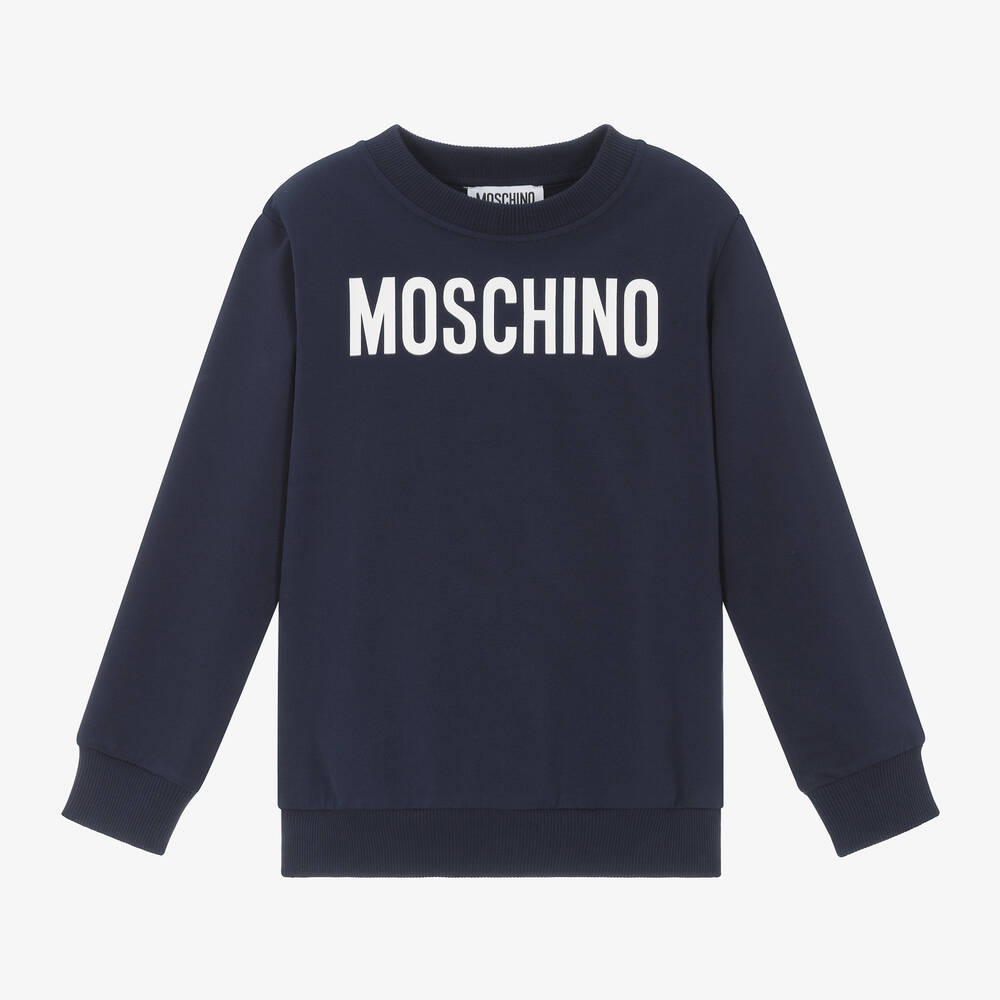 Moschino Kid-Teen - Navy Blue Cotton Sweatshirt | Childrensalon