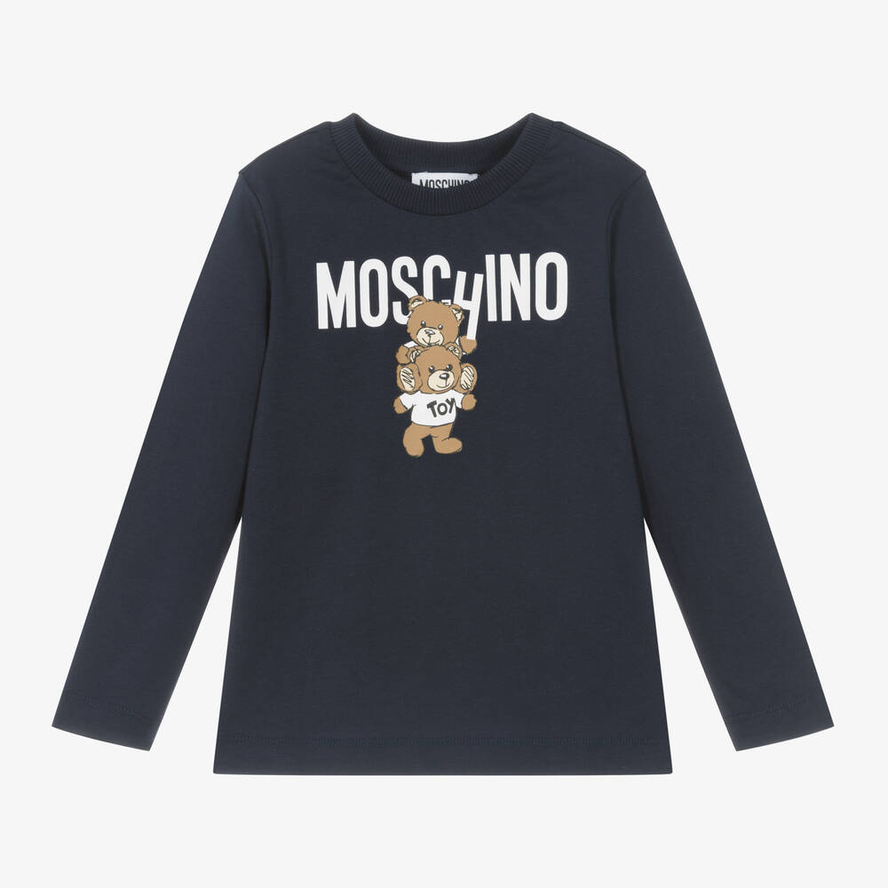 Moschino Kid-Teen - Navy Blue Cotton Top | Childrensalon