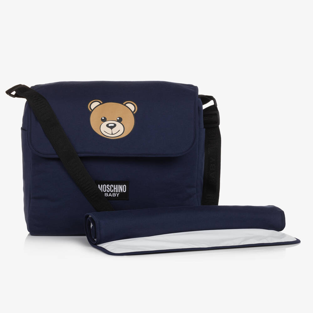 Moschino Baby - Navy Blue Teddy Bear Changing Bag (60cm) | Childrensalon