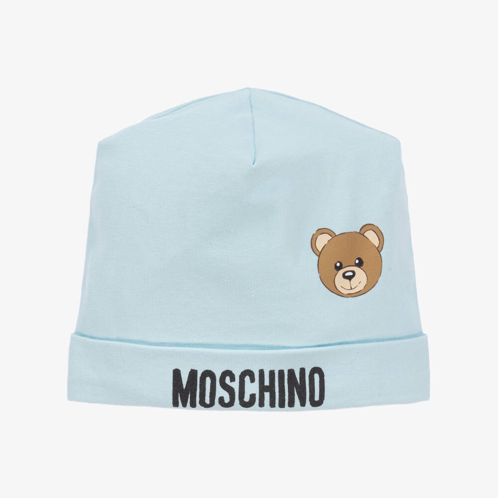 Moschino Baby - Pale Blue Cotton Baby Hat | Childrensalon