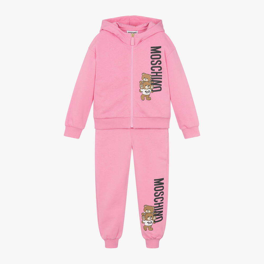 Moschino Kid-Teen - Pink Cotton Tracksuit | Childrensalon