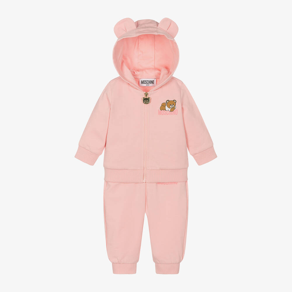 Moschino Baby - Pink Organic Cotton Tracksuit | Childrensalon