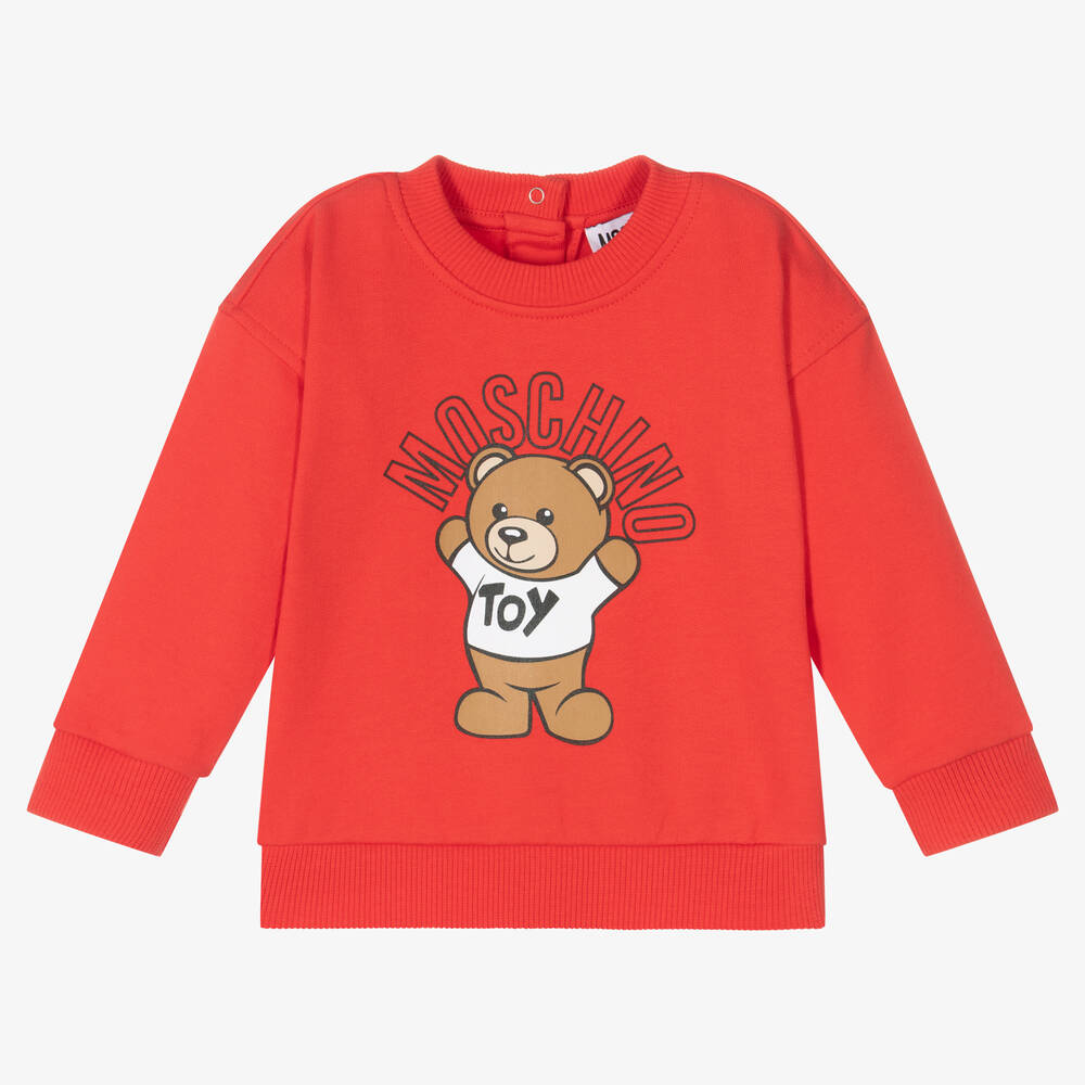 Moschino Baby - Sweat rouge en coton | Childrensalon