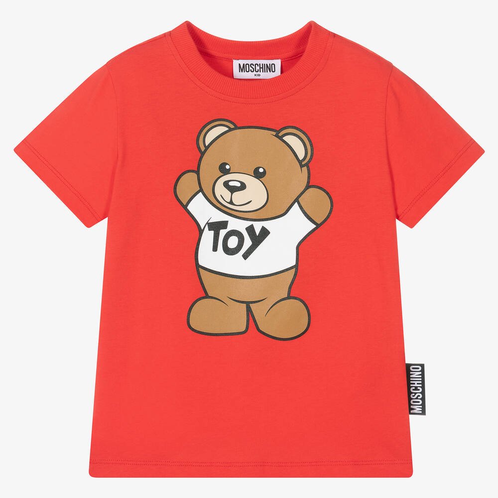 Moschino Kid-Teen - Red Teddy Bear T-Shirt | Childrensalon