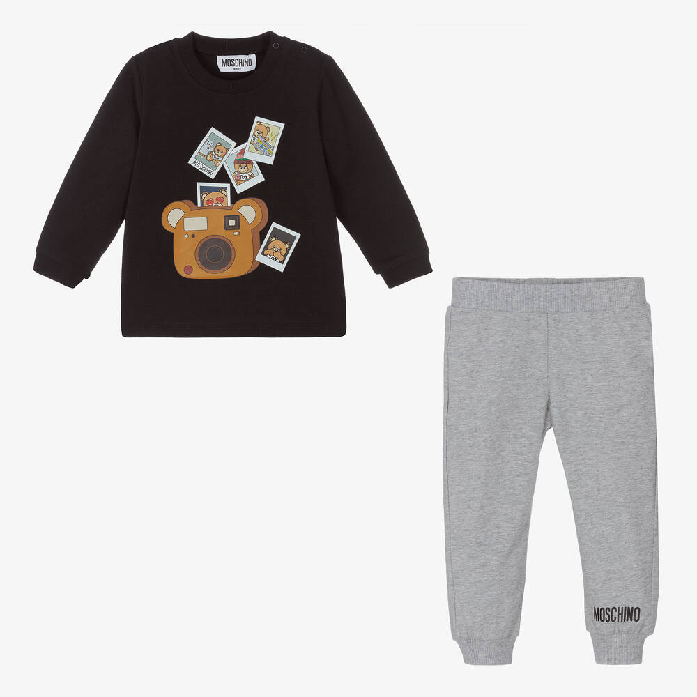 Moschino Baby - Teddy Camera Cotton Trouser Set | Childrensalon