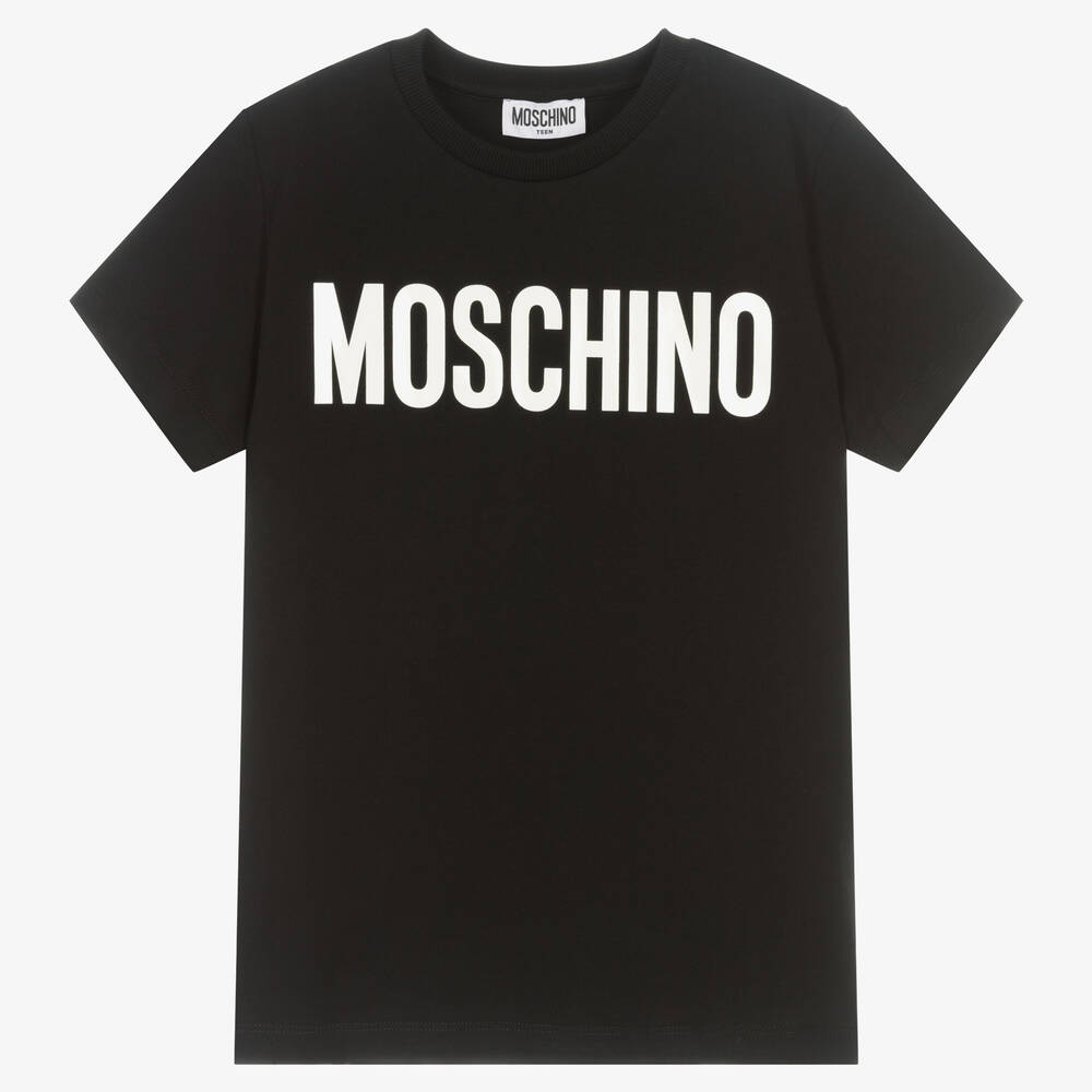 Moschino Kid-Teen - Teen Black Cotton T-Shirt | Childrensalon