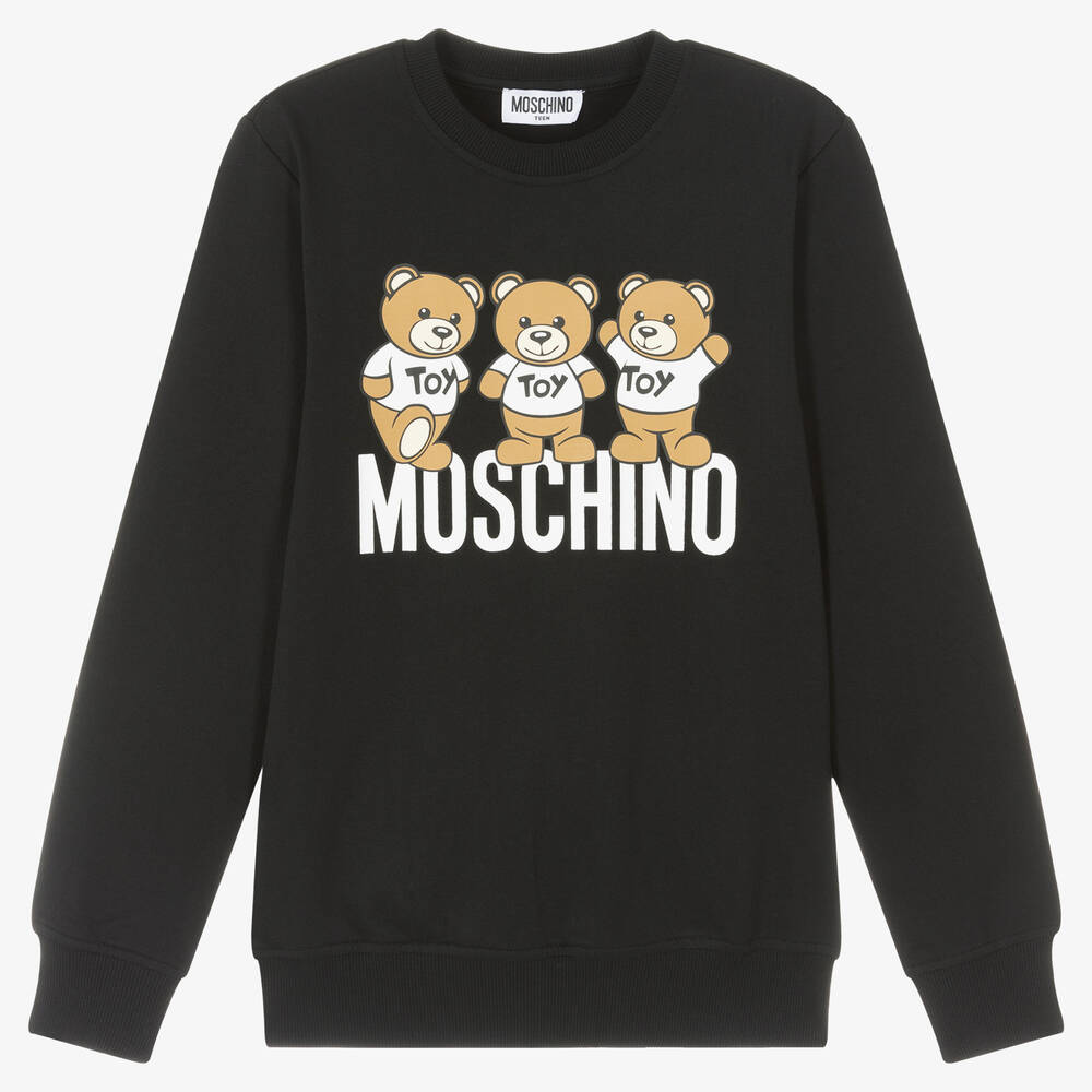 Moschino Kid-teen Teen Black Cotton Teddy Bear Sweatshirt