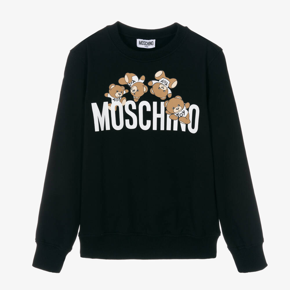 Moschino Kid-Teen - Teen Black Cotton Teddy Bear Sweatshirt | Childrensalon