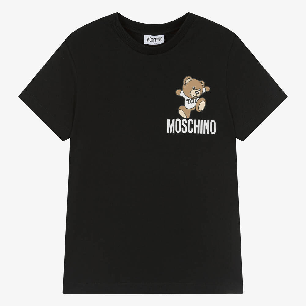 Moschino Kid-Teen - Teen Black Cotton Teddy Bear T-Shirt | Childrensalon