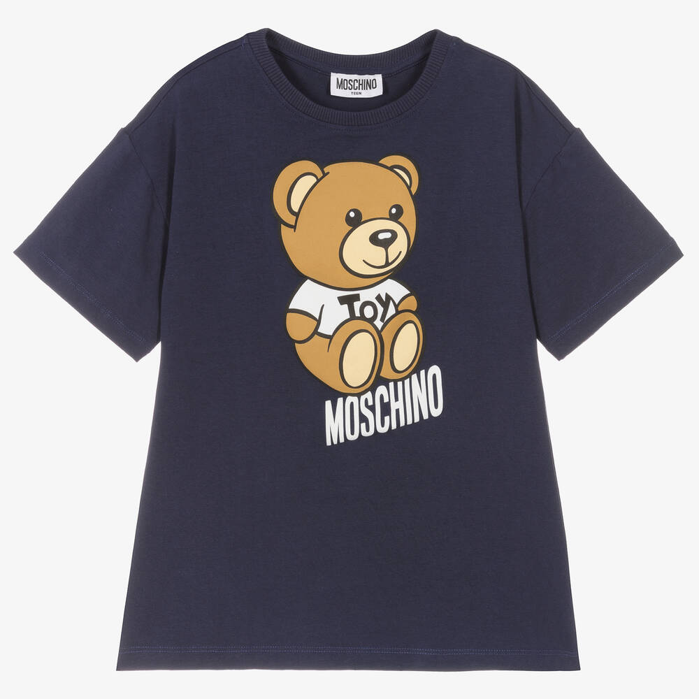 Moschino Kid-Teen - T-shirt bleu en coton nounours ado | Childrensalon