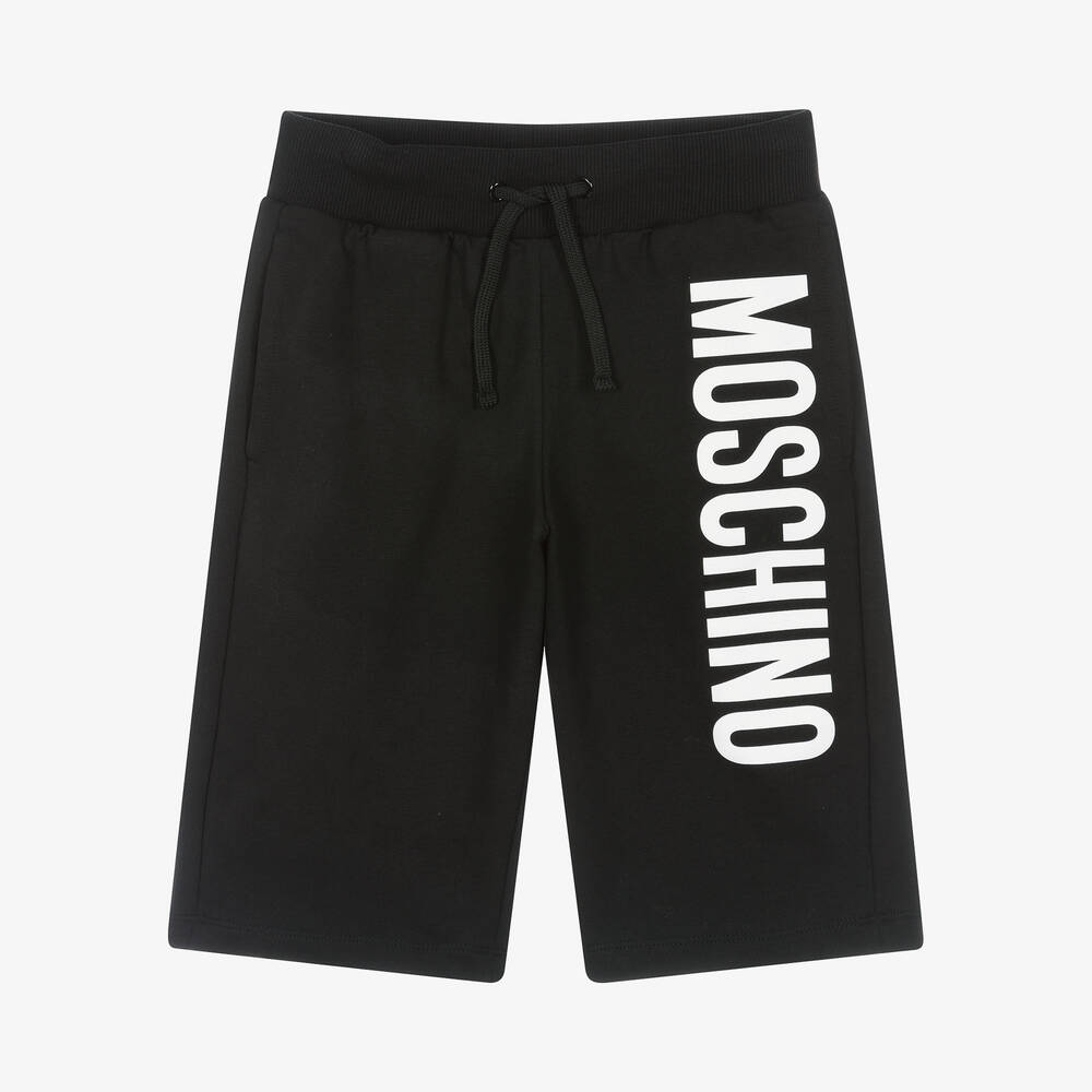 Moschino Kid-teen Teen Boys Black Cotton Jersey Shorts