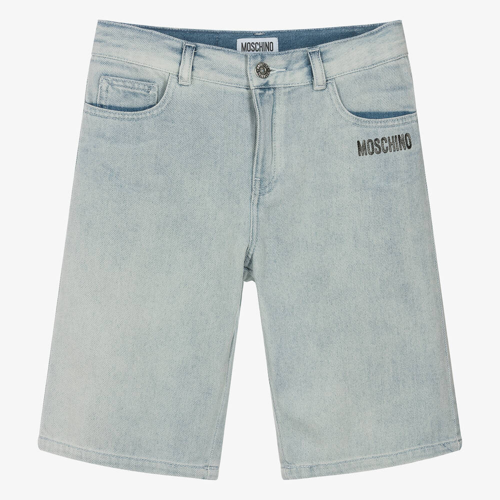 Moschino Kid-teen Teen Boys Blue Denim Shorts