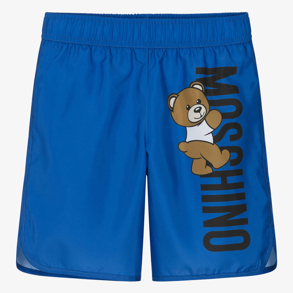 Moschino Kid-Teen - Teen Boys Blue Teddy Bear Swim Shorts | Childrensalon