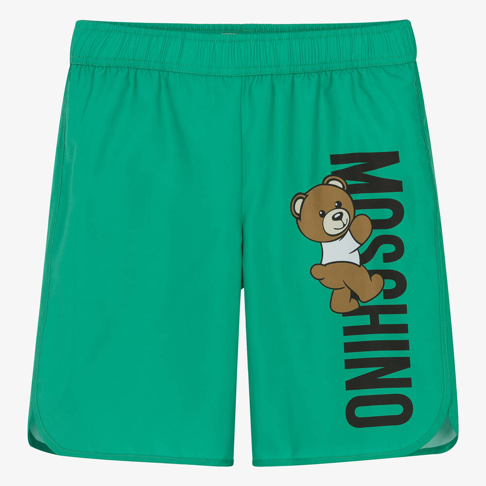 Moschino Kid-Teen - Teen Boys Green Teddy Bear Swim Shorts | Childrensalon