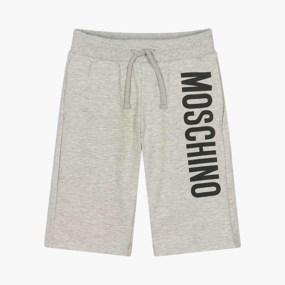 Moschino Kid-teen Teen Boys Grey Cotton Jersey Shorts