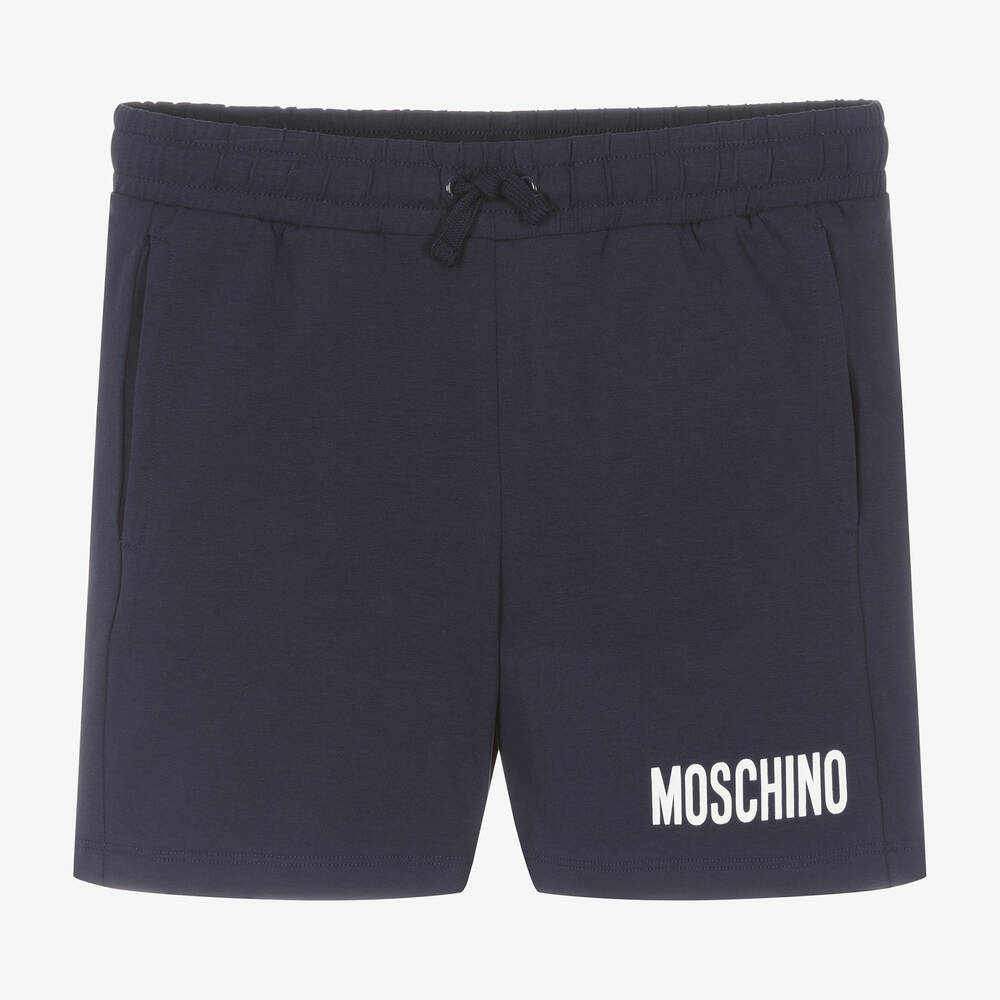 Moschino Kid-teen Teen Boys Navy Blue Cotton Shorts