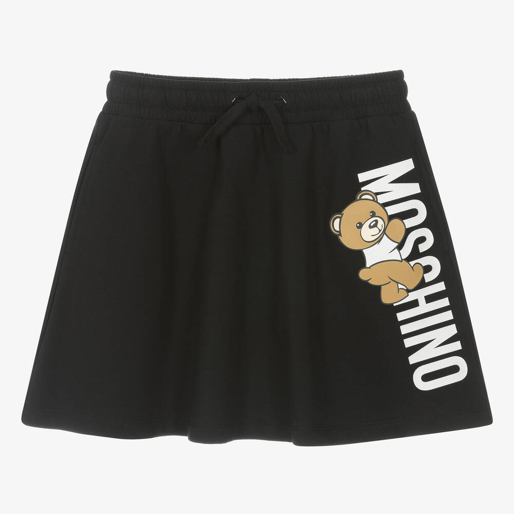 Moschino Kid-Teen - Teen Girls Black Cotton Teddy Bear Skirt | Childrensalon