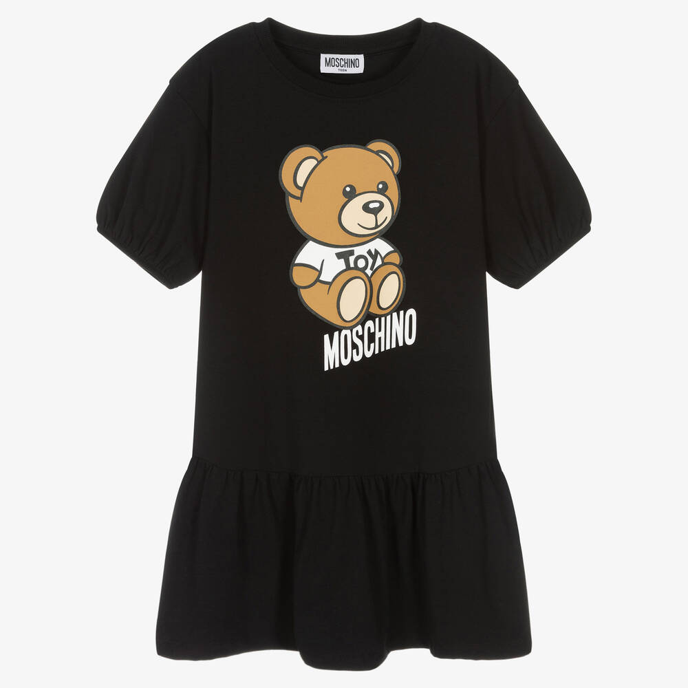Moschino Kid-Teen - Robe noire en jersey ado fille | Childrensalon