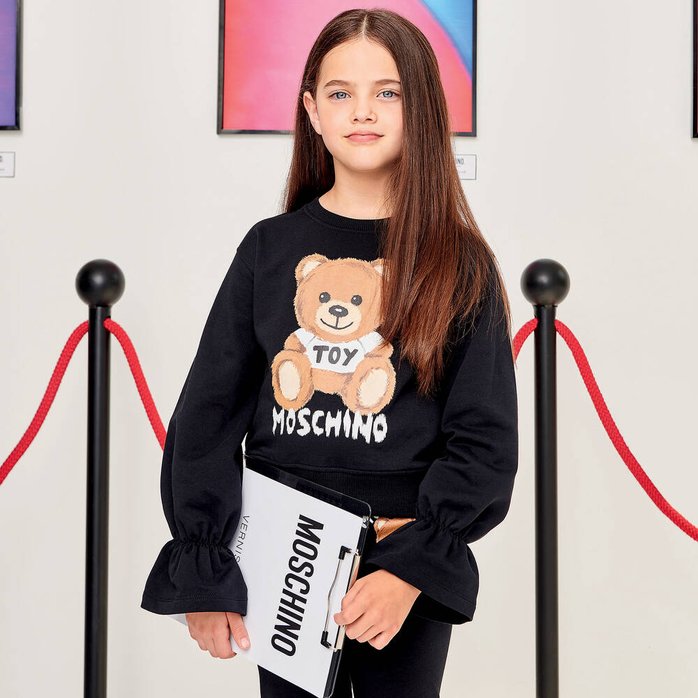 Moschino Kid-Teen - Teen Girls Black Sweatshirt | Childrensalon