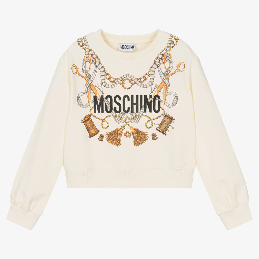 Moschino Kid-teen Teen Girls Ivory Cotton Sweatshirt