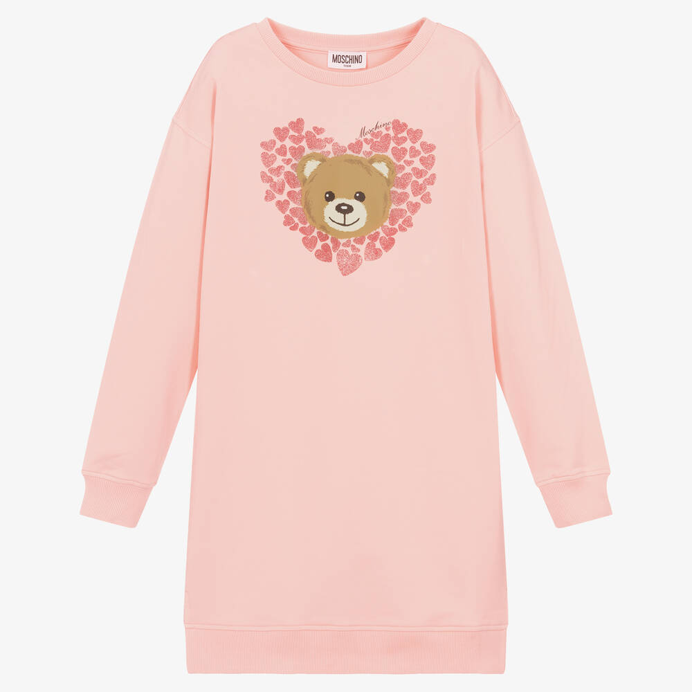 Moschino Kid-teen Teen Girls Pink Bear Sweatshirt Dress