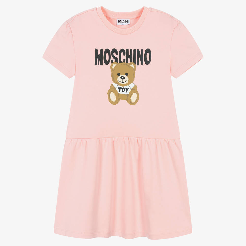 Moschino Kid-teen Teen Girls Pink Cotton Logo Dress