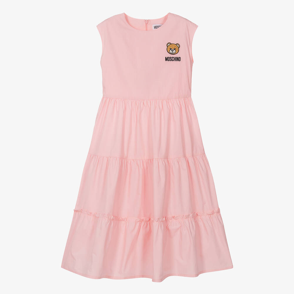 Moschino Kid-Teen - Teen Girls Pink Cotton Midi Dress | Childrensalon
