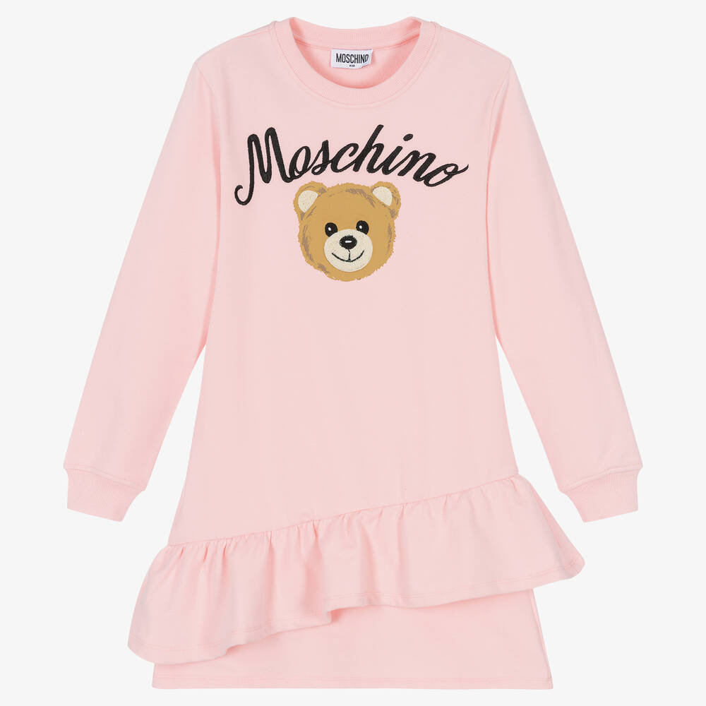 Moschino Kid-teen Teen Girls Pink Cotton Teddy Bear Dress