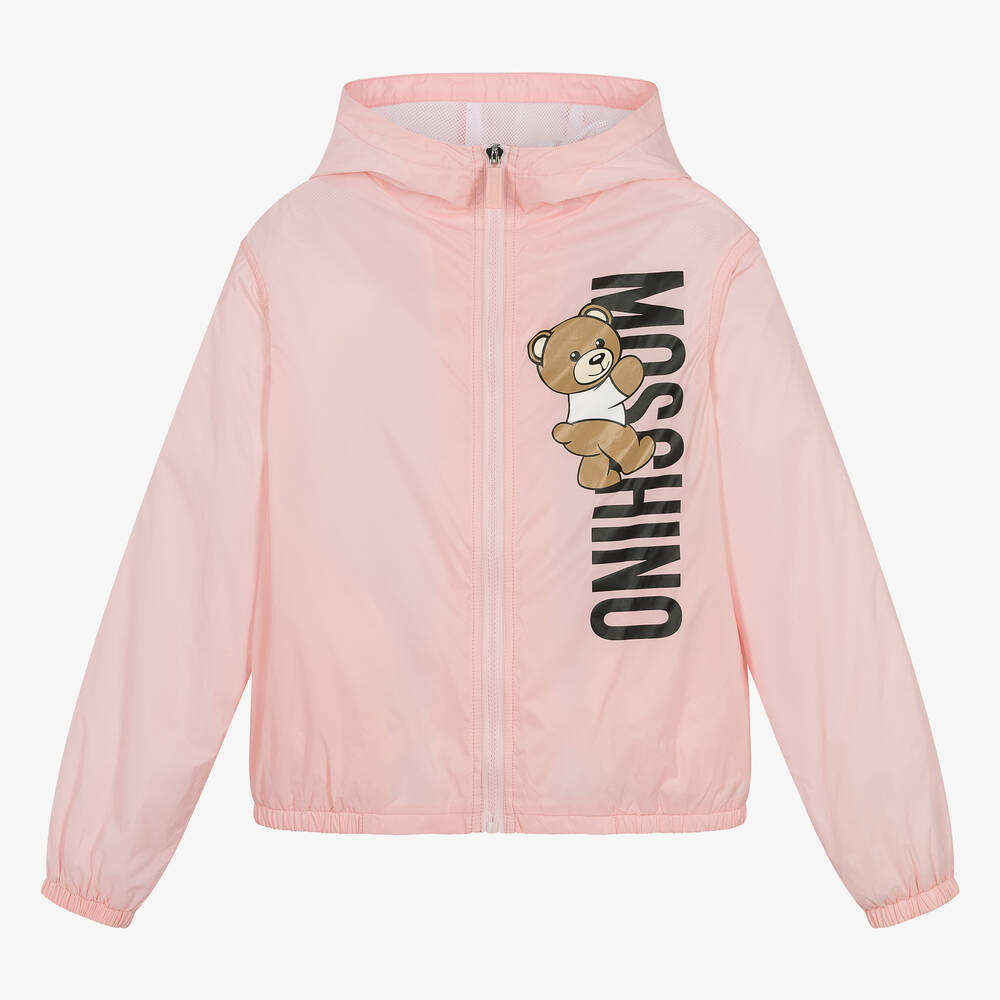 Moschino Kid-teen Teen Girls Pink Teddy Bear Hooded Jacket